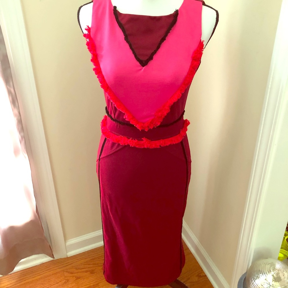 Eclectic and Electric Red Bodycon Dress.